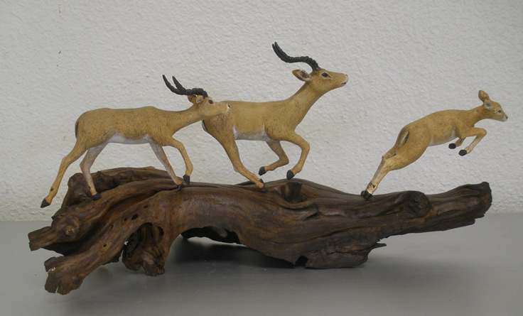 african impala wood carving